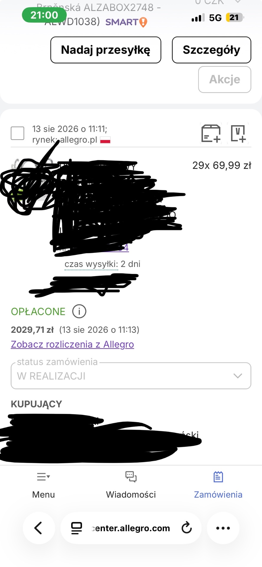 Zamówienie w realizacji